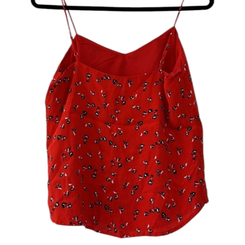 GAP WOMENS tank top red floral Bust String Size Medium 100% Cotton - Picture 3 of 4